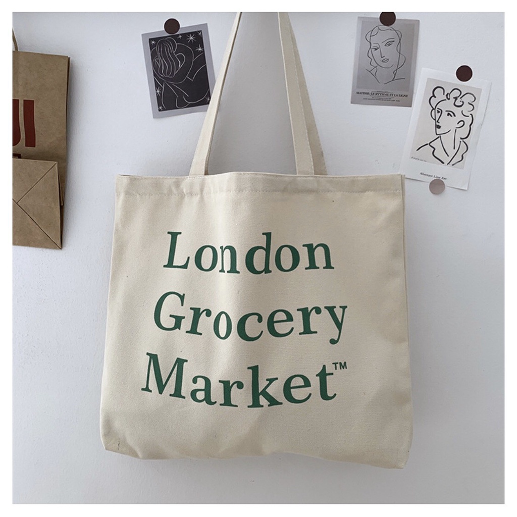 Túi vải tote London Grocery Market