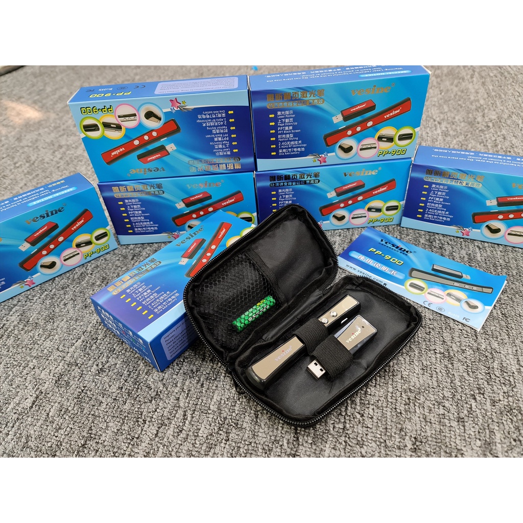 Bút chỉ Laser Vesine PP-900 sử dụng Giao viên, Giảng viên, Hội nghị , văn phòng - Free Pin + Ví đựng.