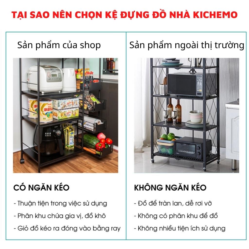 Kệ để đồ đa năng Kệ nhà bếp đựng lò vi sóng thép không gỉ 3 4 tầng M15