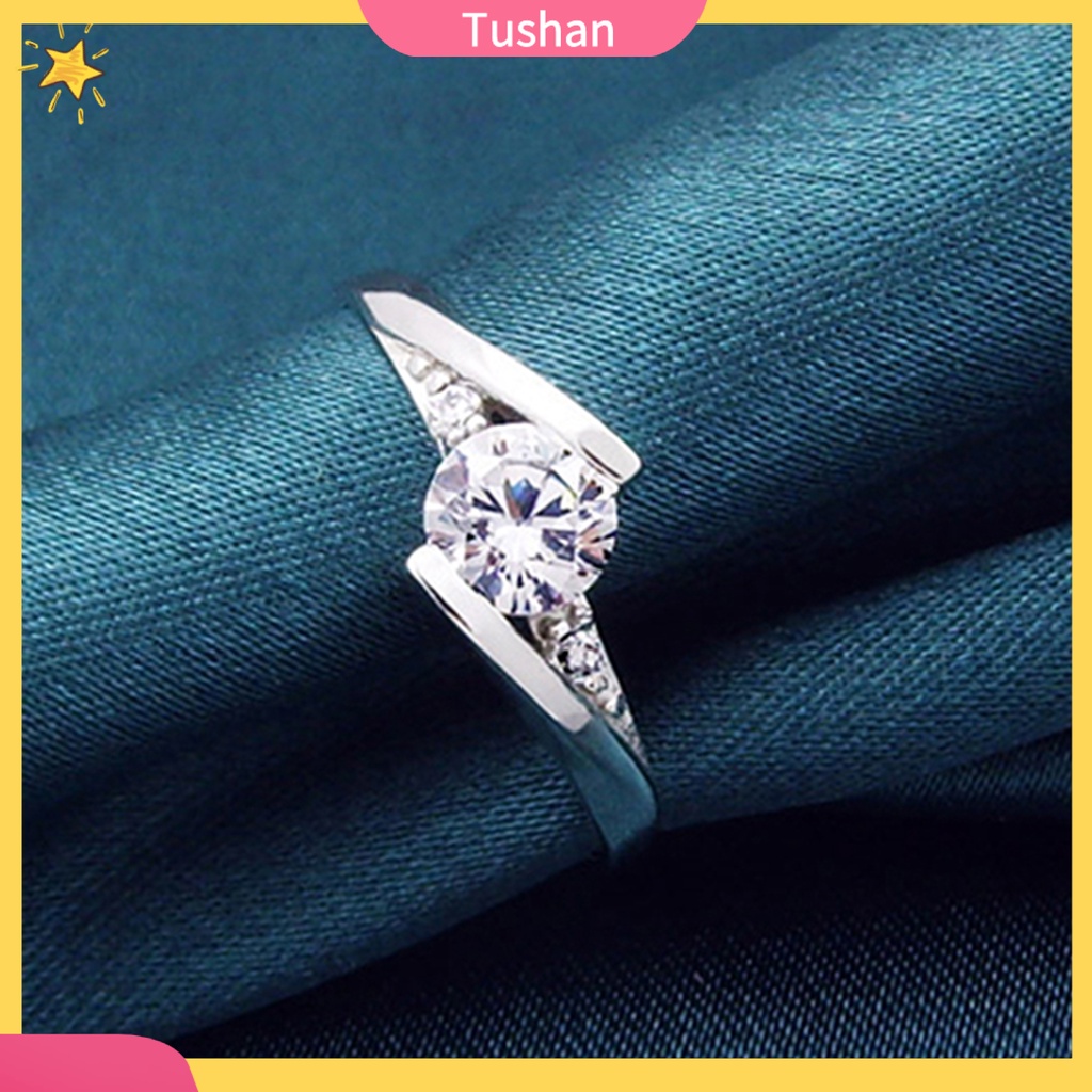 Nhẫn mạ bạc 925 đính đá sang trọng cho nữ