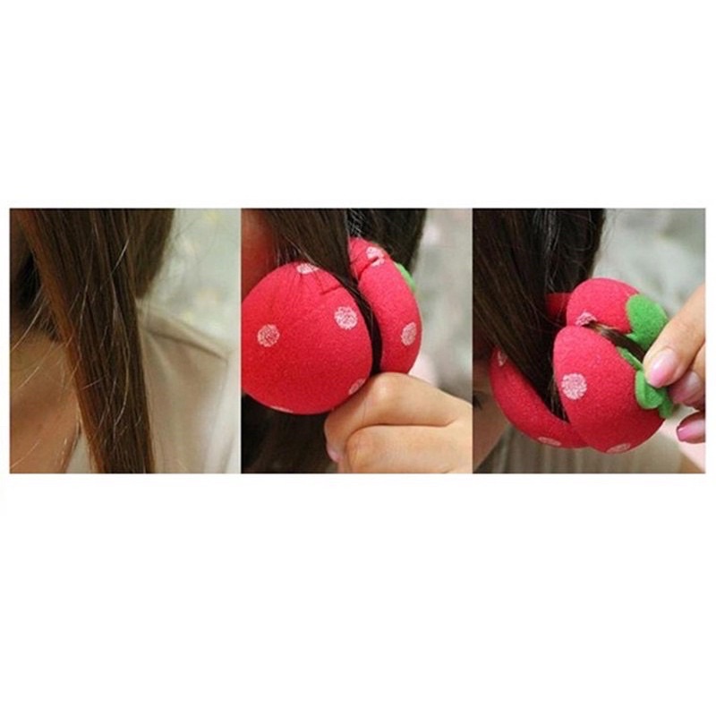 Lô Cuốn Tóc Xoăn Dễ Sử Dụng Hình Trái Dâu, Lô Uốn Tóc Trái Dâu (Combo 6c)