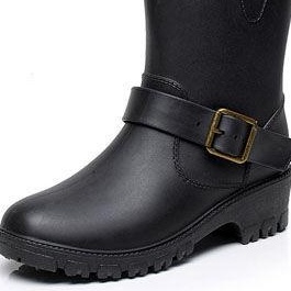 Giày bốt cao su đi mưa đế dày chống trượt thời trang mùa đông cho nữ