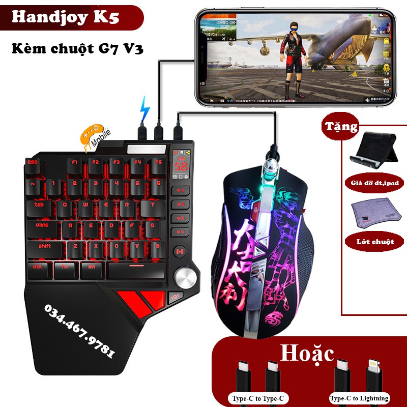 Handjoy K5 - Bàn phím cơ hỗ trợ chơi mọi game trên mobile | FTMOBILE