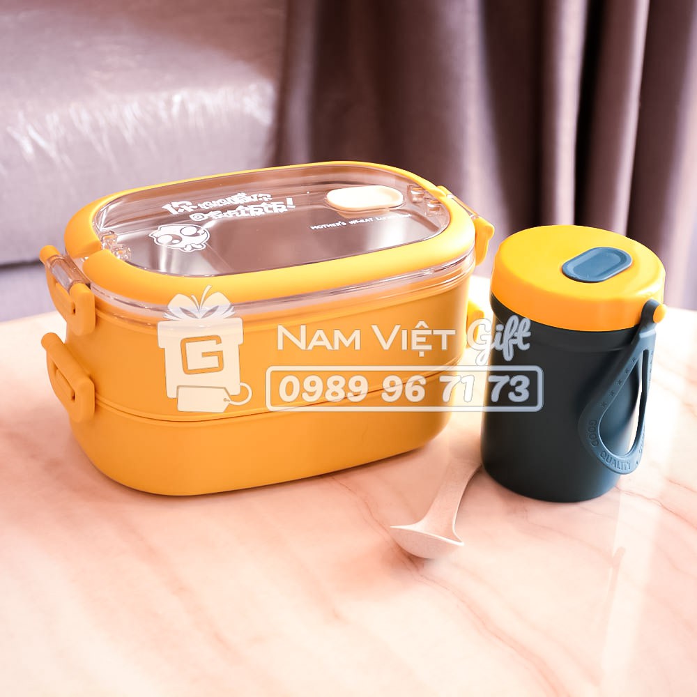 Hộp Cơm Giữ Nhiệt Hiện Đại INOX304 Kèm Hộp Đựng Soup