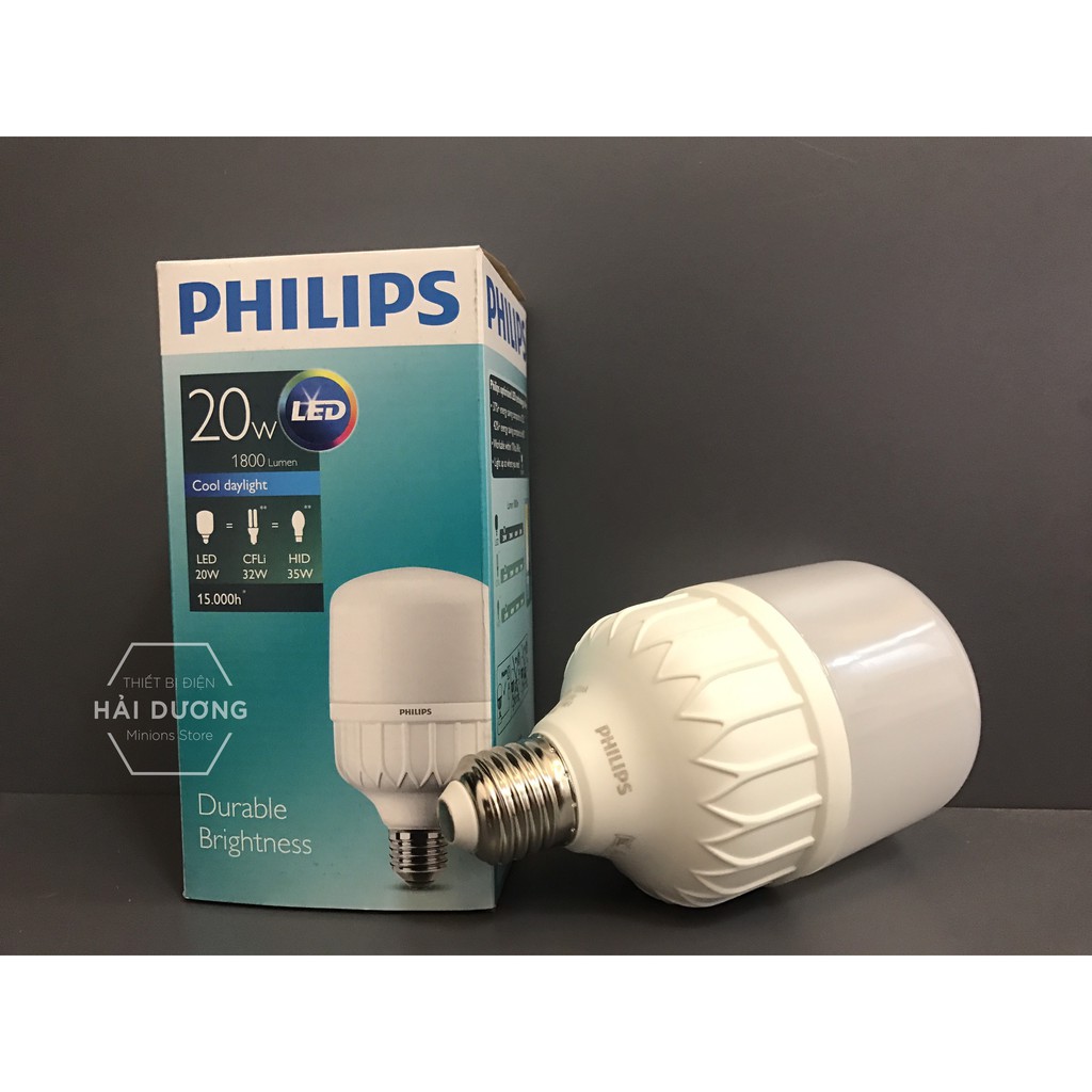 Bóng đèn Philips LED trụ 20W đuôi E27 230V P45 ánh sáng trắng/vàng