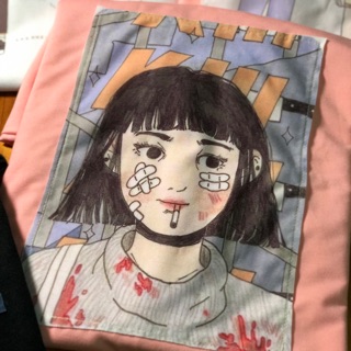 Áo thun vintage màu hồng cô gái