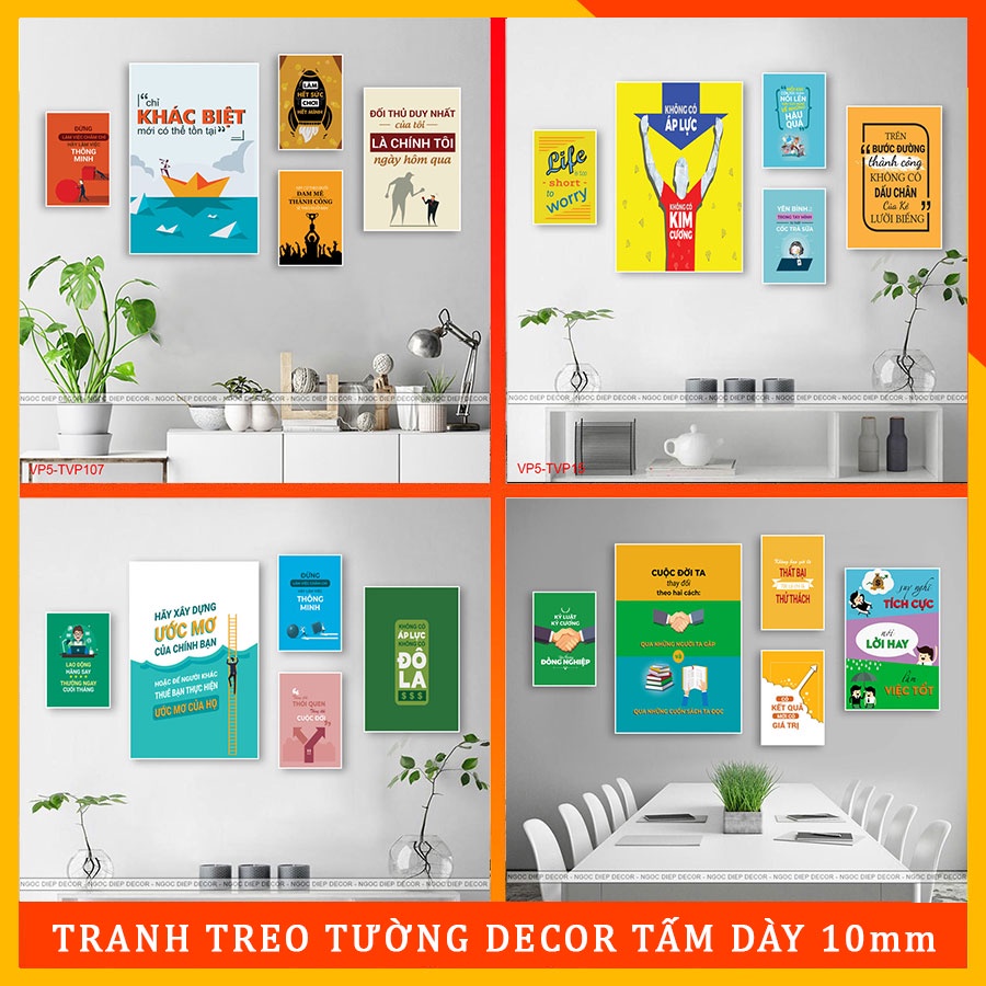 Tranh treo tường slogan văn phòng tạo động lực cực mạnh - tranh trang trí sắc nét, sống động - tặng kèm đinh treo