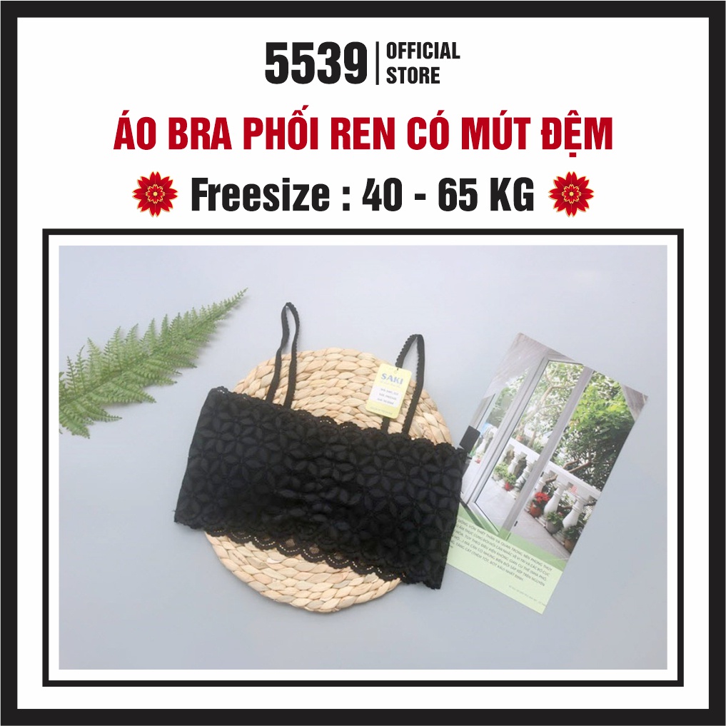 Áo bra nữ ren 2 dây mút vừa nâng ngực Saki ren phối hoa thể thao nữ tính thích hợp mọi lứa tuổi - Shop 5539