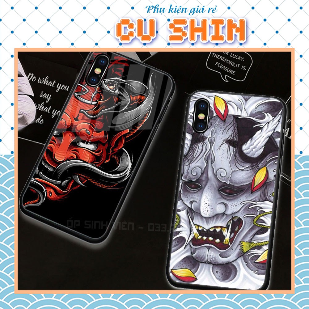 Ốp hình xăm mặt quỷ Nhật Bản cho iPhone 6 / 6s / 7 / 8 / 7plus / 8plus / X / XS / XR