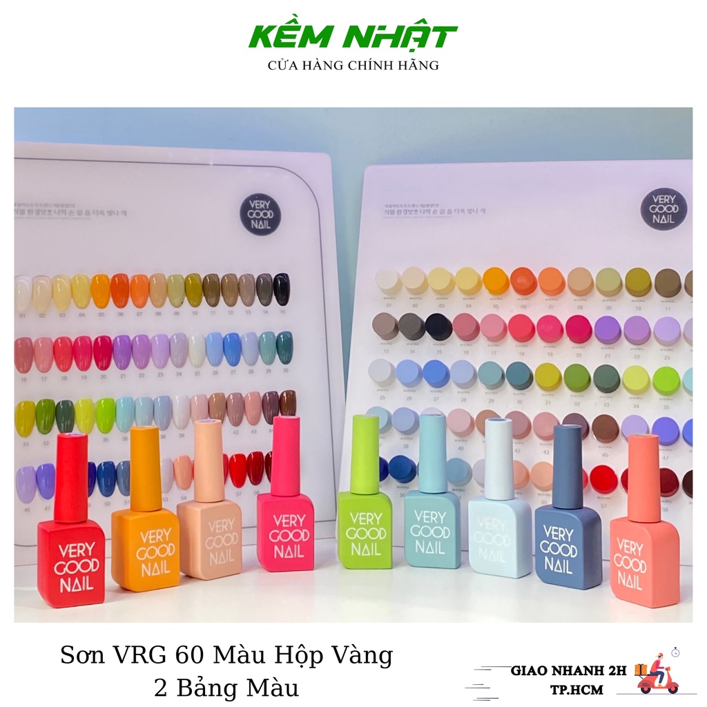 Hàng Mới - Set Sơn Very Good 60 Màu Hộp Vàng Tặng Kèm 2 Bảng Màu + Base Top