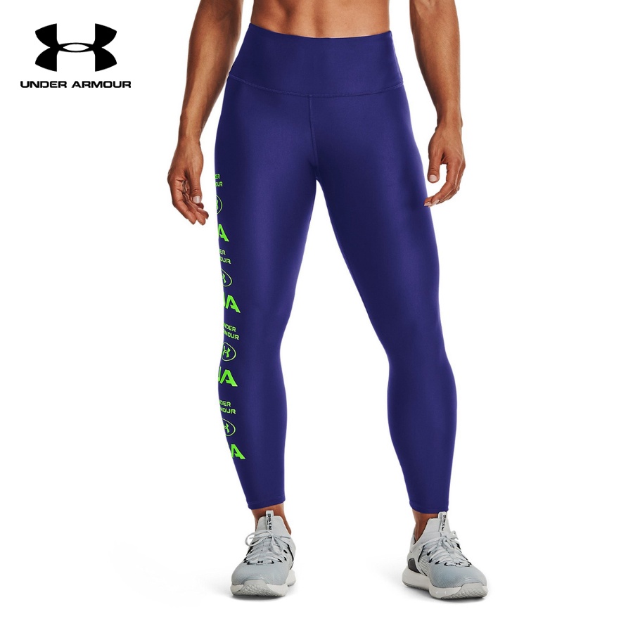 Quần legging thể thao nữ Under Armour HeatGear® Armour No-Slip Waistband Graphic Ankle - 1361013-415