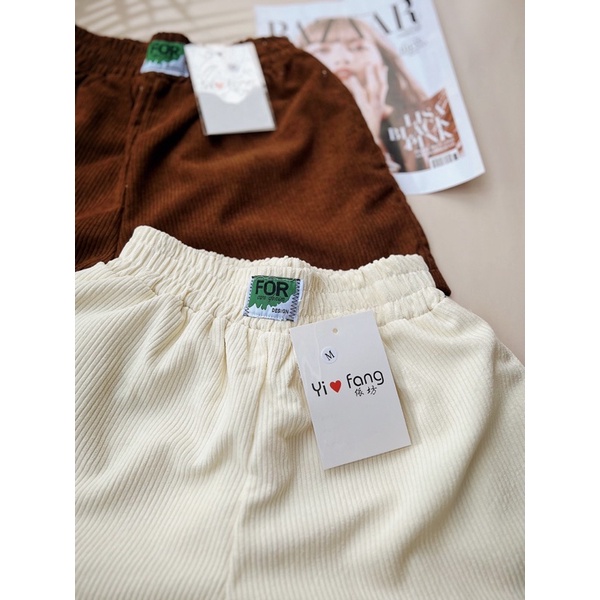 Quần Sooc Nhung Tăm ⚡️ Ảnh thật 100% ⚡️Chất Liệu Siêu Đẹp, Ống Rộng Lưng Cao , Lên Dáng Cực Xinh