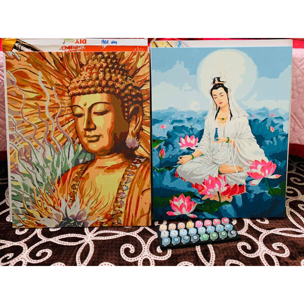 (Khung dày 2.5cm )Tổng hợp các mẫu tranh số hóa Phật được yêu thích nhất size 40x50cm đã căng khung và đầy đu phụ kiện | WebRaoVat - webraovat.net.vn