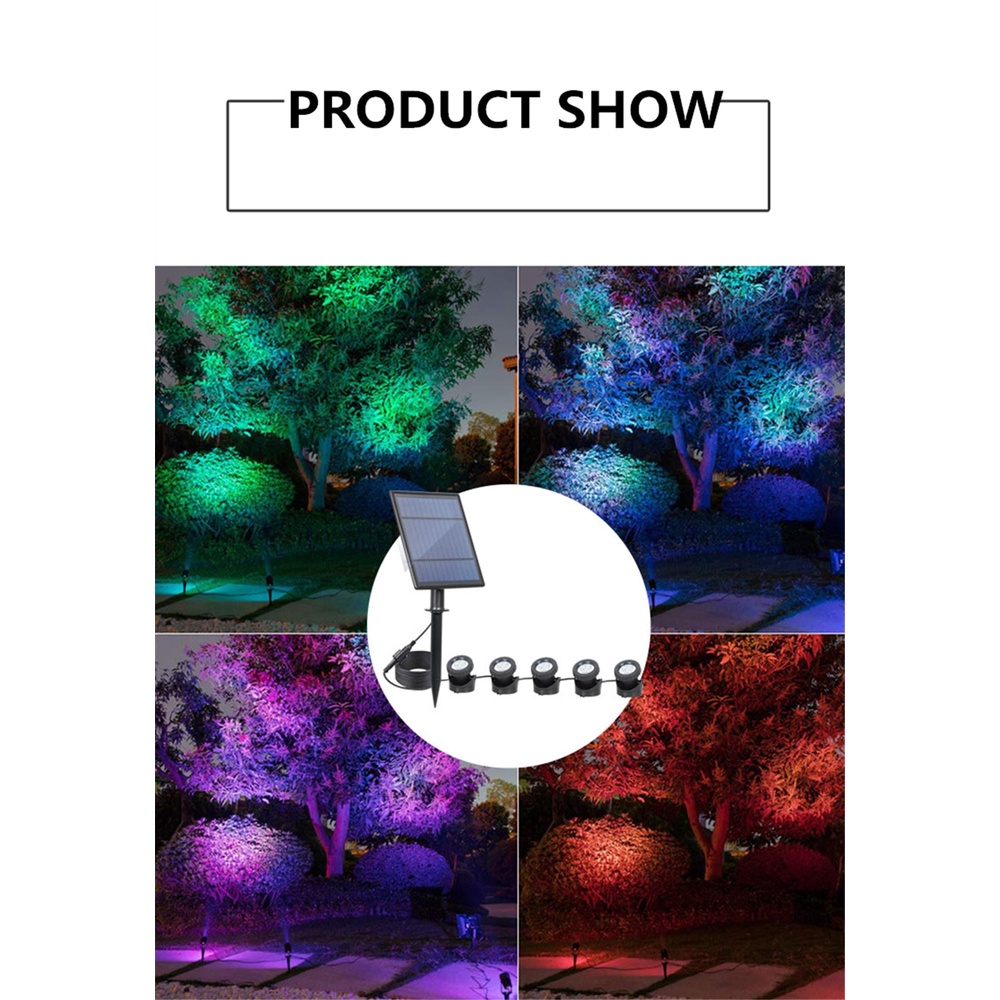 Đèn RGB Năng Lượng Mặt Trời Chống Thấm Nước IP65 1/2/3/5 Chuyên Dụng Trang Trí Sân Vườn Chất Lượng Cao
