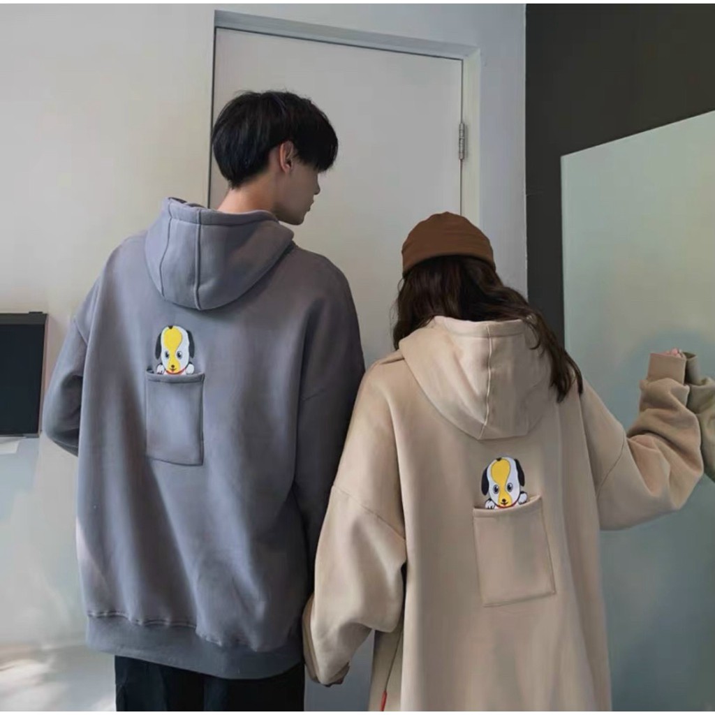 ÁO KHOÁC HOODIE NAM NỮ CÚN NHỎ TÚI LƯNG SIÊU CUTE SIÊU ĐẸP