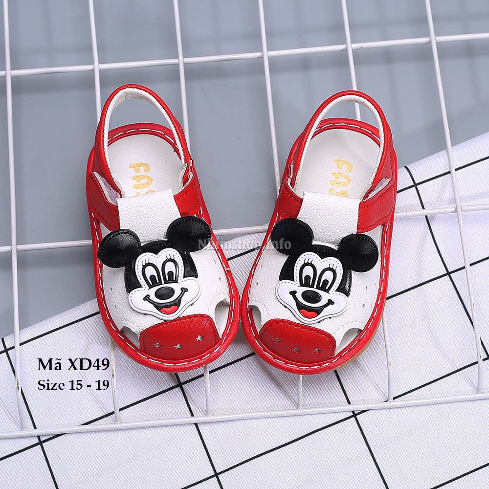 Giày tập đi cho bé có còi chíp chíp họa tiết Mickey ngộ nghĩnh XD49