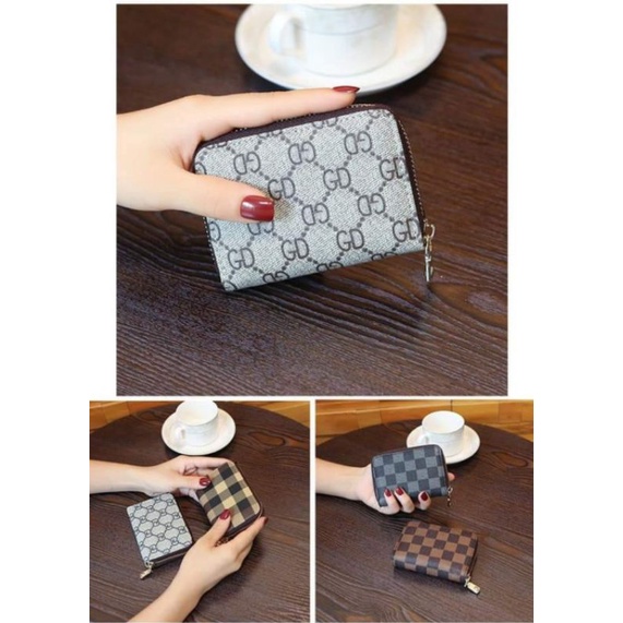 Ví gấp gọn cầm tay kéo khóa nhiều ngăn