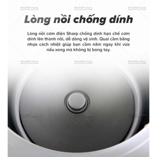 Nồi cơm điện tử sharp 1.8l ks-com186ev-gl công suất 830w