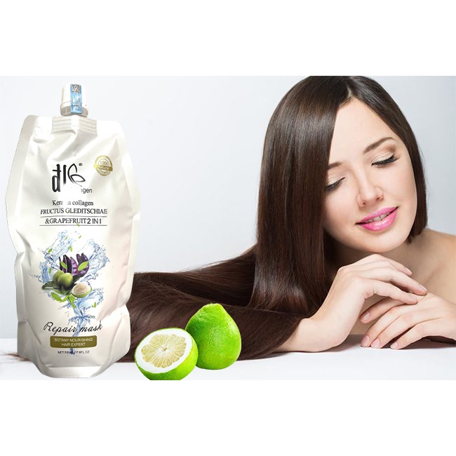 KEM HẤP Ủ TÓC COLLAGEN DL BƯỞI BỒ KẾT 500ML CHÍNH HÃNG - PHỤC HỒI TÓC HƯ TỔN - KHÔ XƠ - CHẺ NGỌN