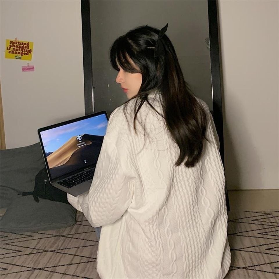 Áo sweater form rộng nỉ màu trắng ulzzang basic | BigBuy360 - bigbuy360.vn
