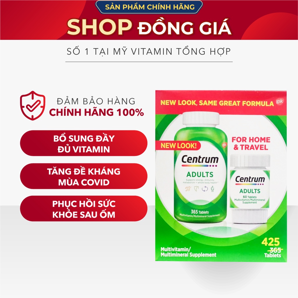 Vitamin Tổng Hợp Centrum Cho Người Lớn Tăng đề Kháng Bổ Sung Khoáng Chất Của Mỹ