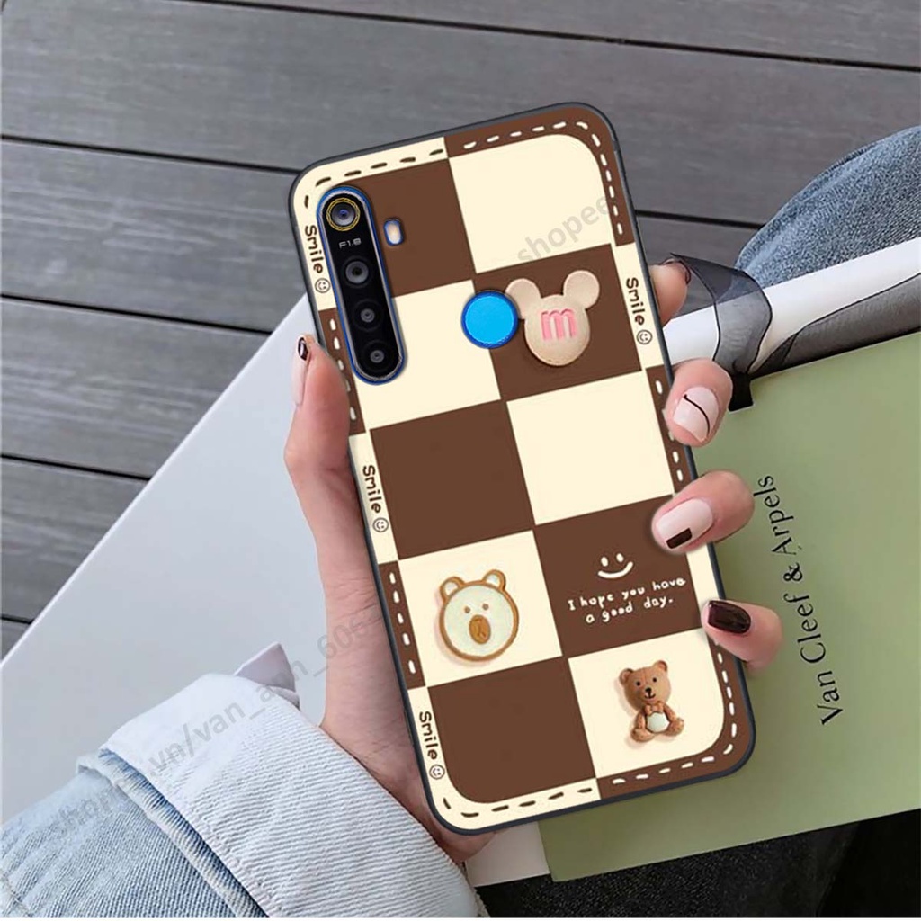 Ốp lưng Realme 5 / 5 Pro / C3 hình gấu, kẹo dễ thương cute