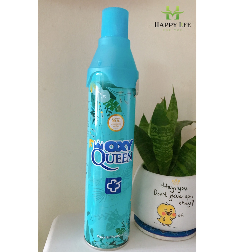 Bình oxy y tế cầm tay, bình oxy mini Queen xanh lá cung cấp tức thời oxy tinh khiết - Happy Life 4U
