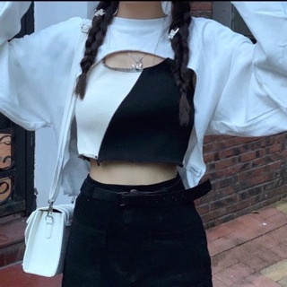 Set áo crotop kèm ba lỗ secxy
