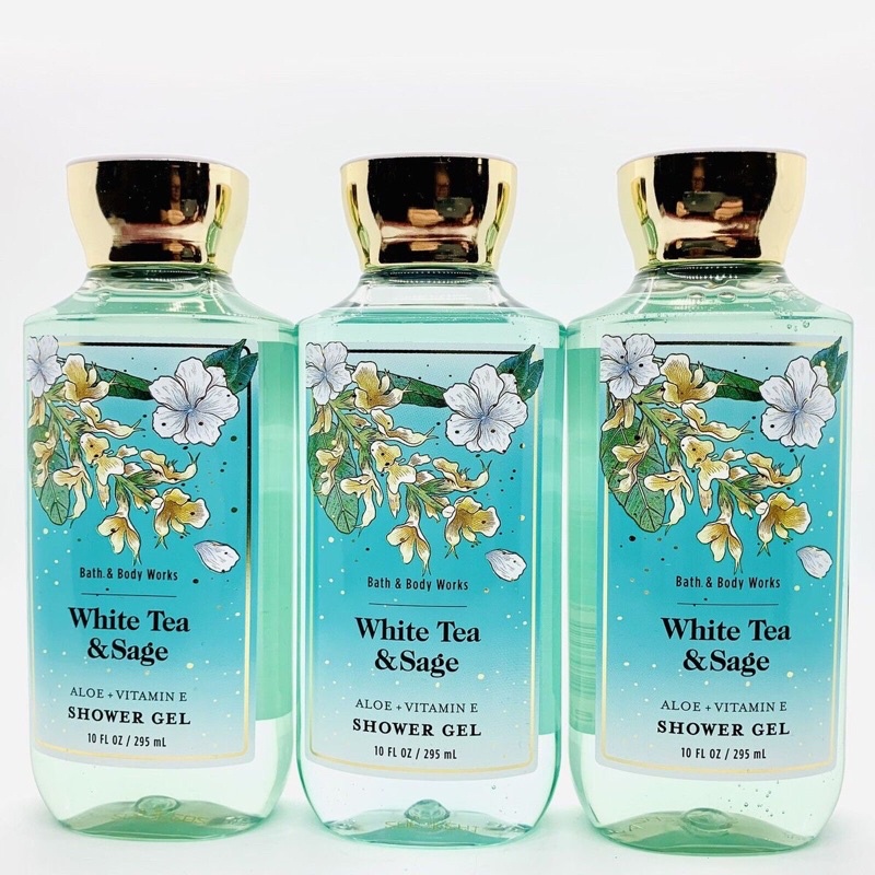 WHITE TEA & SAGE- Bộ Xịt thơm body mist- Sữa tắm- Dưỡng thể Chăm sóc toàn thân Bath & Body Works