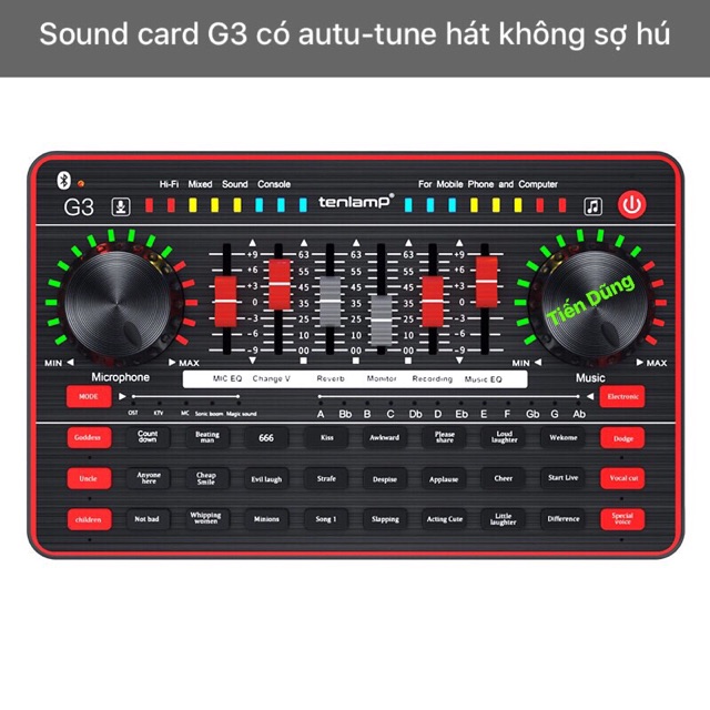 Bộ livestream Sound card G3 có auto-tune kèm mic AQTA ALC-280 chân dây livestream MA2 bộ full- Mic thu âm chọn bộ