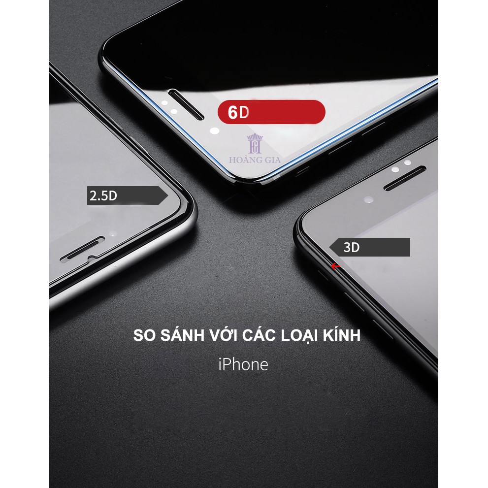 Miếng dán màn hình điện thoại, kính cường lực điện thoại iPhone 8 Plus (Trắng) – HG, 8PW 6D Full Cover  {HÀNG CAO CẤP}