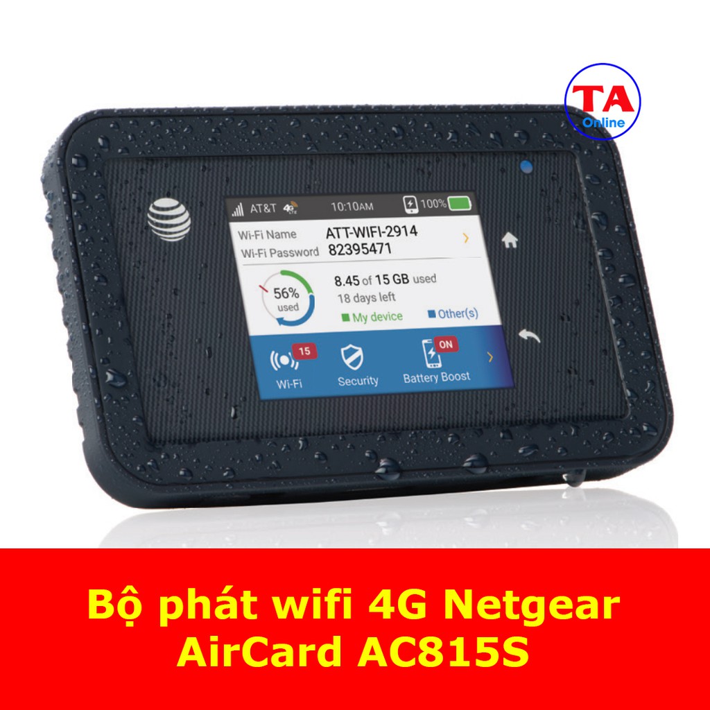 Bộ phát wifi 4G Netgear AirCard AC815S - Tốc độ 4G Download 450Mbps Upload 100Mbps