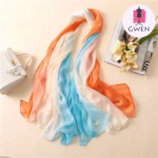 Khăn choàng lụa loang phối màu