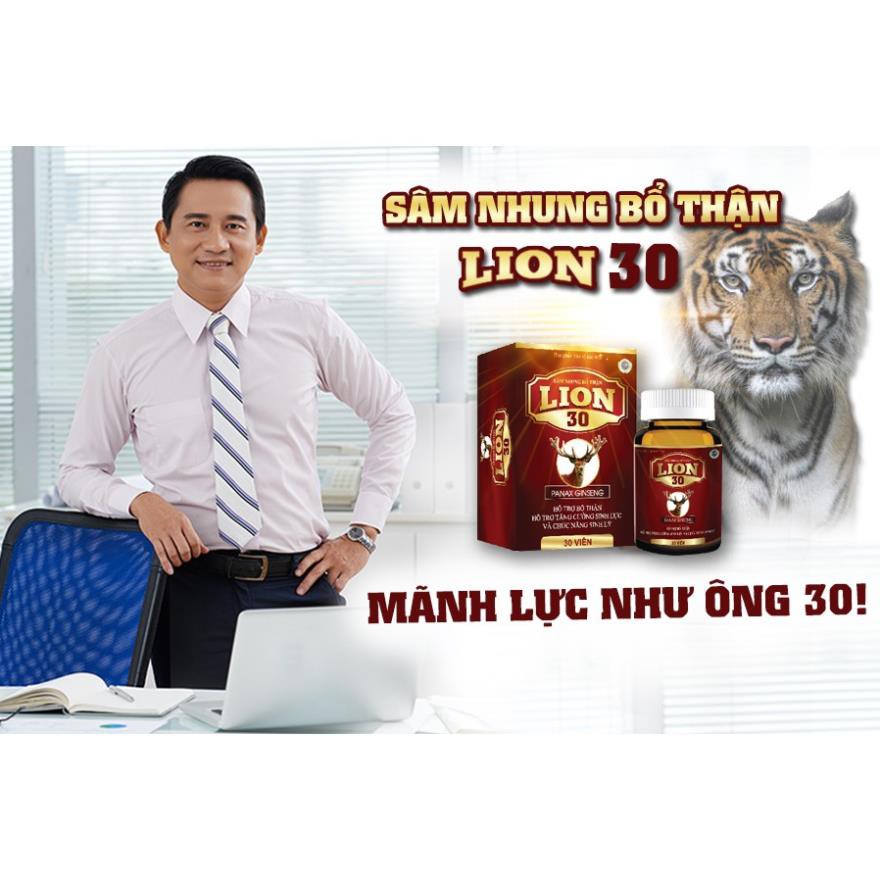 Sâm nhung tăng cường sinh lý bổ thận nam Lion 30 giảm xuất tinh sớm tiểu đêm cho đàn ông mãnh lực tuổi 30 tw3 - Hộp 30v