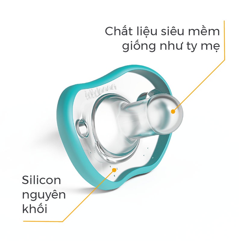 Set 2 Núm ti giả Nanobebe silicon không chưa BPA an toàn cho bé phát triển răng miệng - Bahachiha