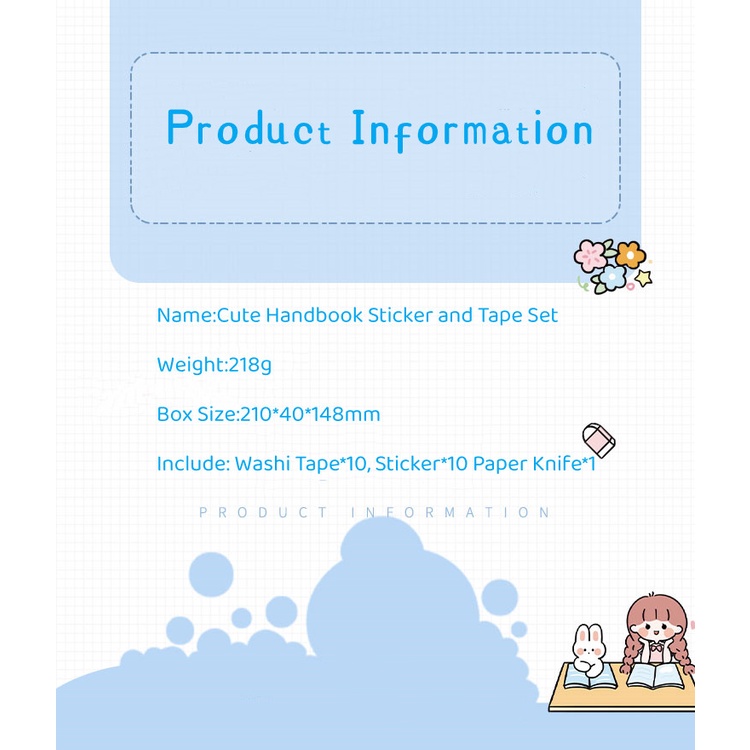 Miếng Dán Trang Trí Sổ Tay Kèm Hộp Đựng Thiết Kế Dễ Thương