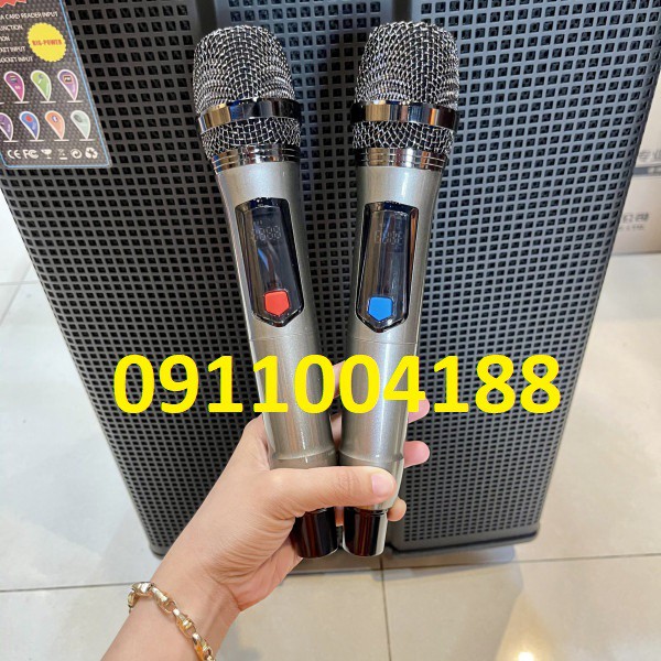 Loa kéo di động Temeisheng ED152-15 ( ĐỜI MỚI ) Loa công suất lớn hát karaoke ngoài trời + Tặng 2 micro lọc âm giảm hú