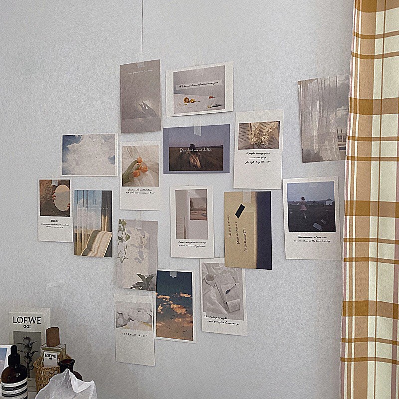 YK YD Bộ 30 thẻ bưu thiếp trang trí tường phong cách Hàn Quốc thời trang