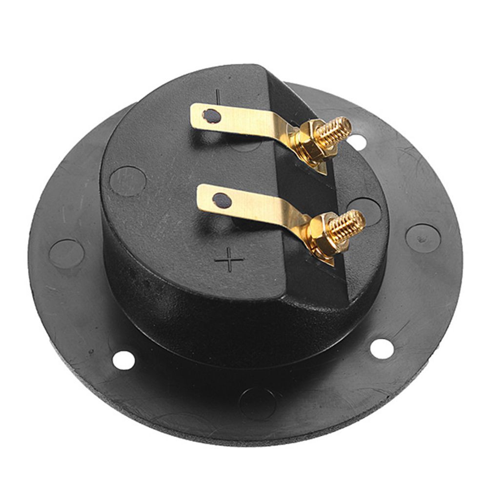 LUCKY Black Round Boxes with 2 Banana Jack Gilded Stereo Plug Speaker Terminal Connectors Connection Brand New High Quality Spring Cup Subwoofer