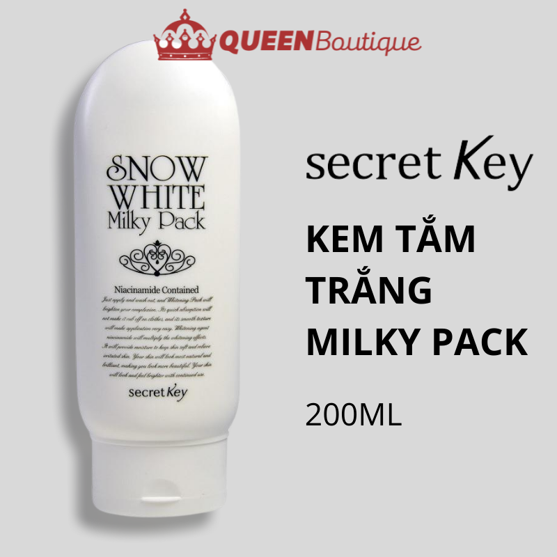 Kem dưỡng tắm trắng da Secret Key Snow White Milky Pack 200 ml