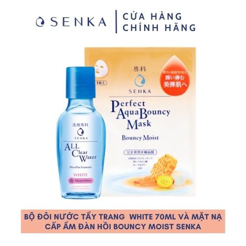 [HB Gift] Bộ đôi nước tẩy trang và mặt nạ cấp ẩm đàn hồi Senka