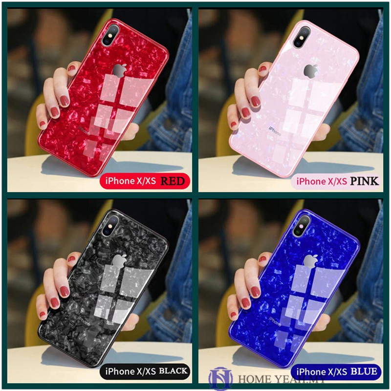 Ốp điện thoại kính cường lực họa tiết đá hoa cương cho iPhone 11 Pro Max X Xr 6 6s 7 8 plus XS MAX | BigBuy360 - bigbuy360.vn