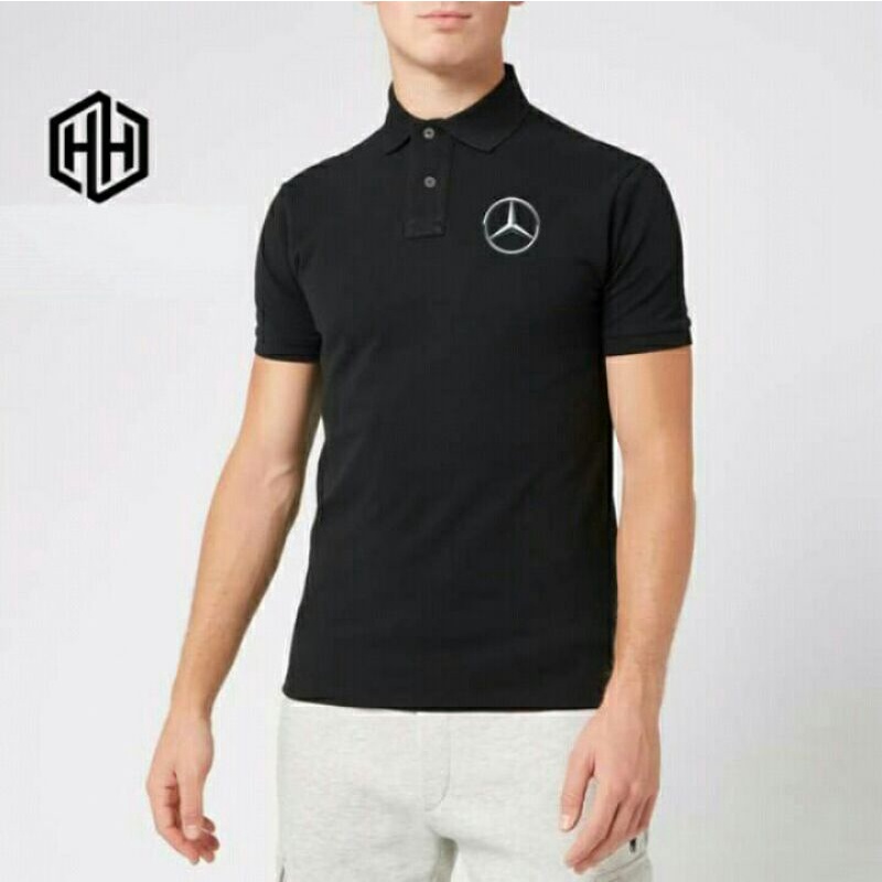Áo thun polo nam cổ trụ in logo mercedes chính hãng Ken-Tshirt cao cấp, áo thun nam nữ có cổ mercedes, áo thun Mercedes