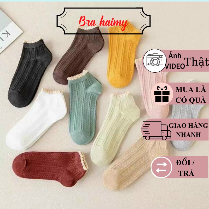 Tất cổ ren hàng dày dặn - Vớ cổ ngắn hàng đẹp không bai nhão - Bra haimy