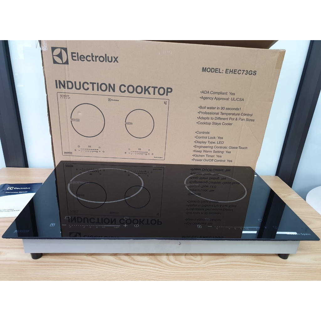 Bếp từ đôi Electrolux EHEC73GS 3400W, bếp điện từ 2 vùng nấu công suất lớn nấu nhanh, mặt kính chịu lực-Hàng chính hãng