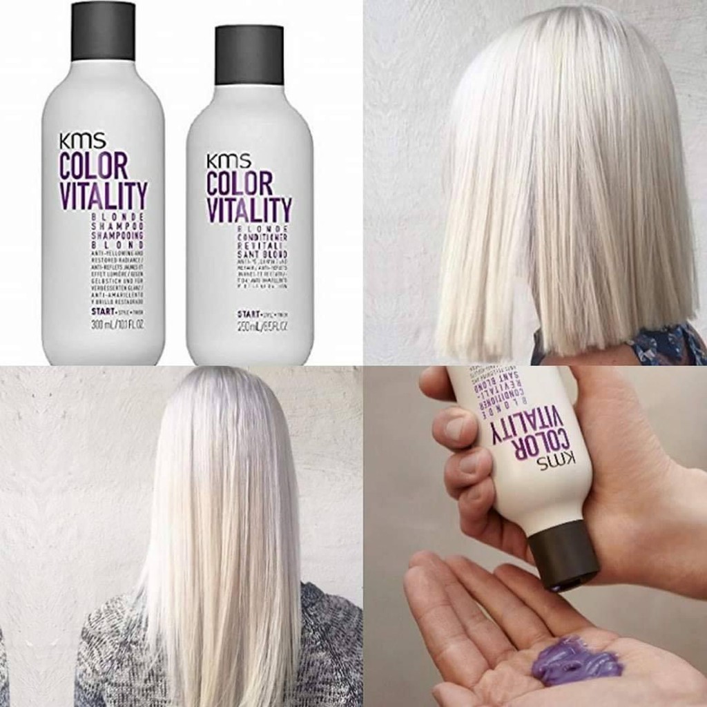 Dầu gội xả khử sắc tố vàng KMS COLORVITALITY BLONDE 300ml/250ml