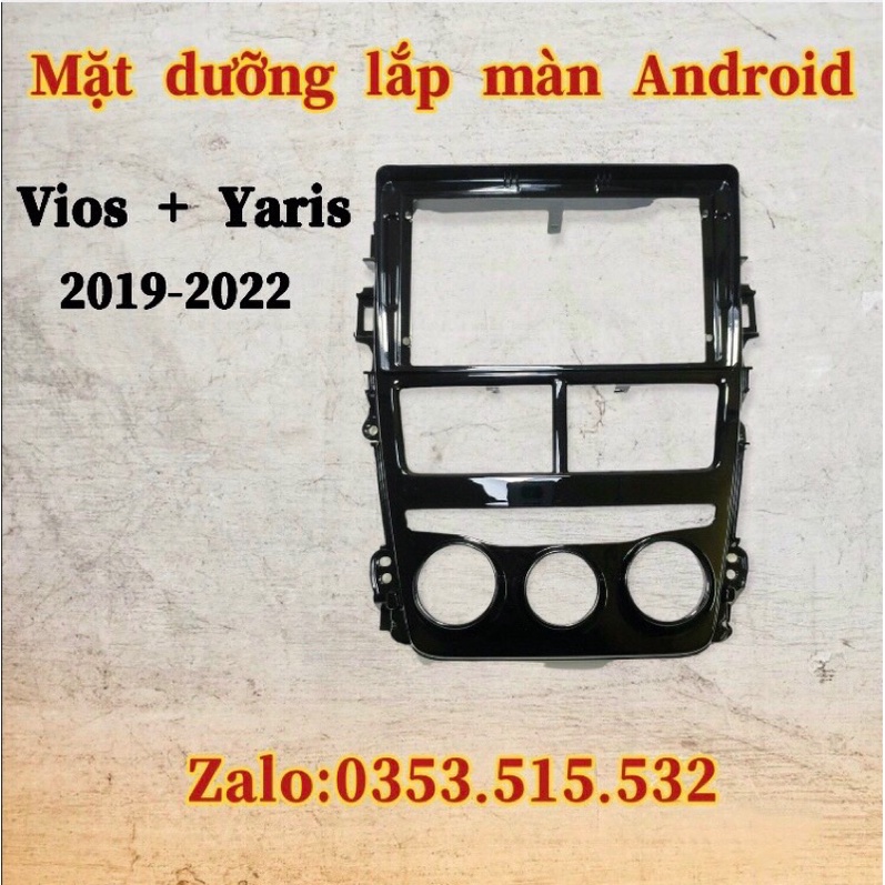 Mặt dưỡng Vios + Yaris 2019 - 2020 - 2021, ĐH CƠ 9 inch kèm jack nguồn zin theo xe