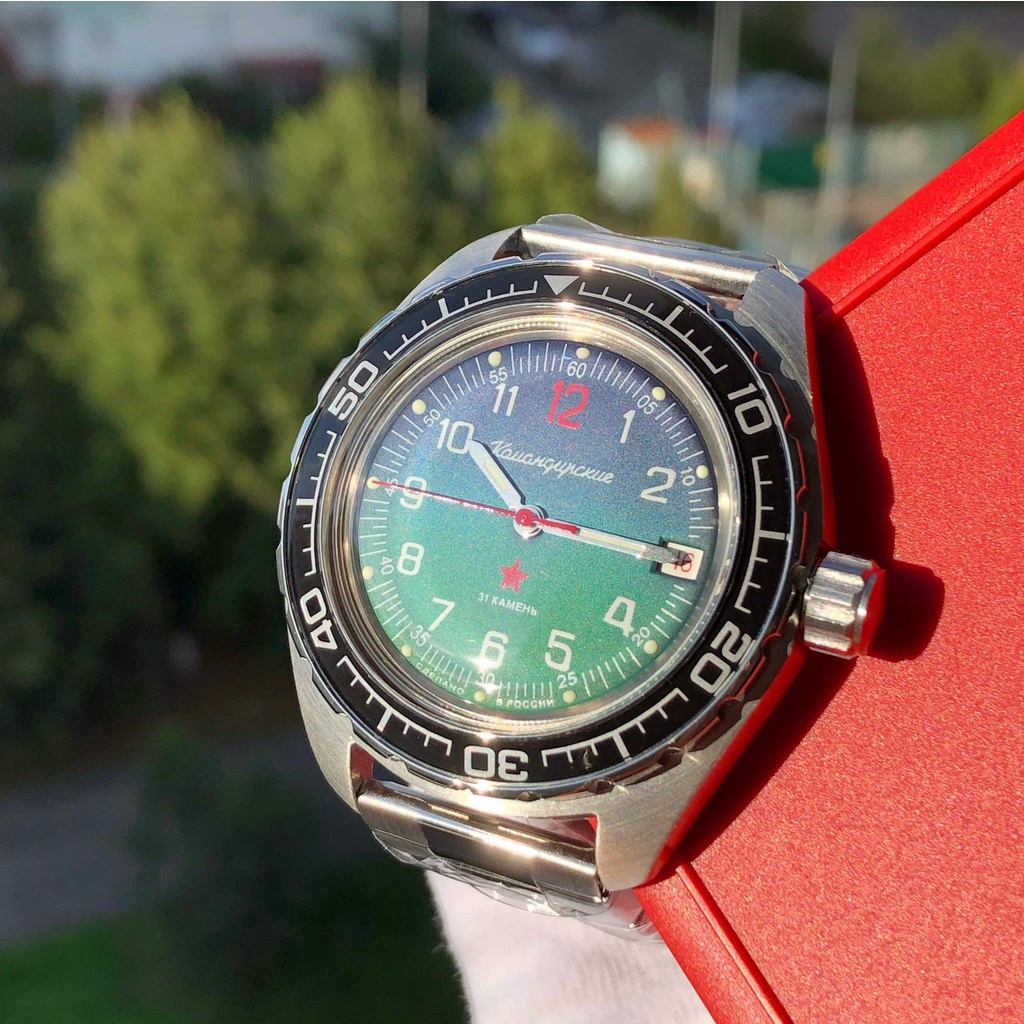Đồng hồ Nga Vostok komandirskie chống nước tốt 020711. Đồng hồ nam Vostok máy cơ tự động, size mặt 42 chống nước 20ATM
