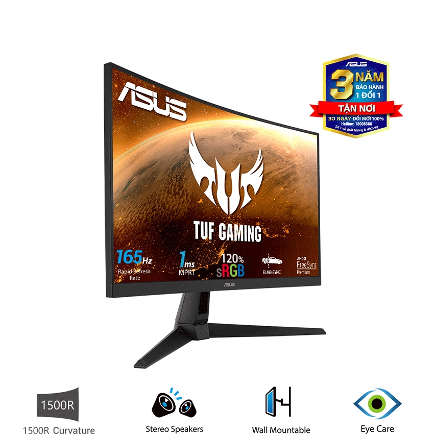 Màn hình Asus VG27VH1B (27inch/FHD/VA/144Hz/1ms/250nits/HDMI+DSub+Audio)