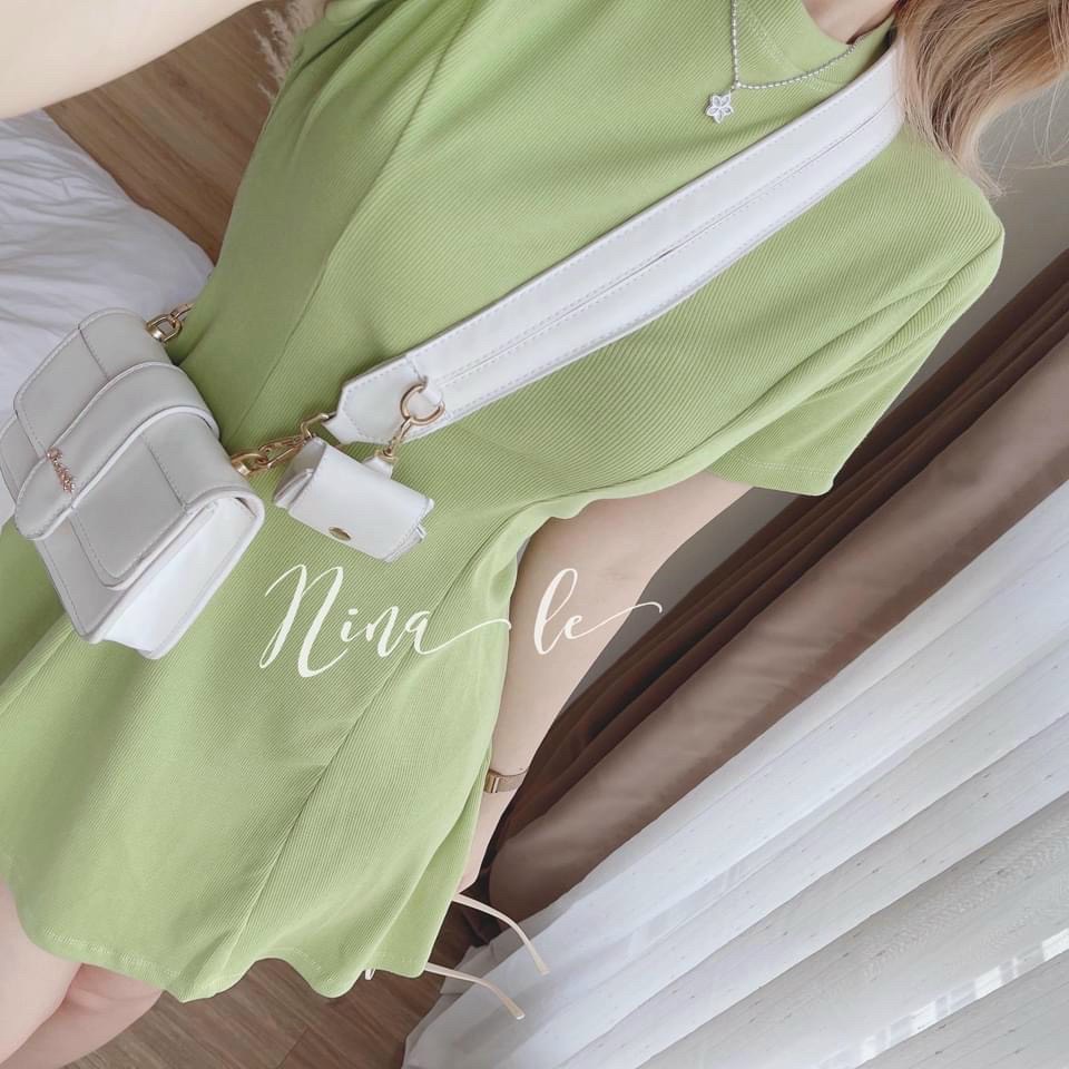 Đầm Nữ , Đầm Body Cổ Tròn Cuốn Biên SANJOLI Váy Ôm Body Thun Trơn Nhún Nhẹ Dáng Xòe 2 Màu Đi Chơi